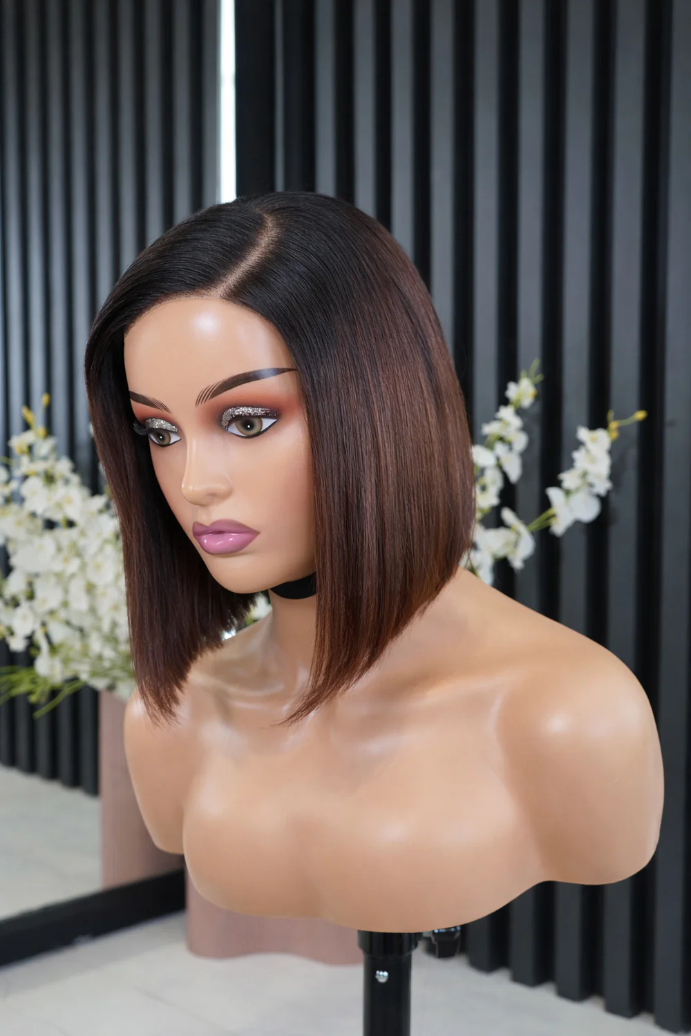 Peruvian 6x4 Pre-Cut Straight Lace Wig – 12" Hazelnut